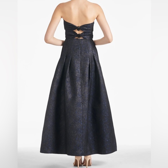 Sachin & Babi Black/Midnight Jacquard Strapless Margaux Formal Gown - 0 - Picture 9 of 12